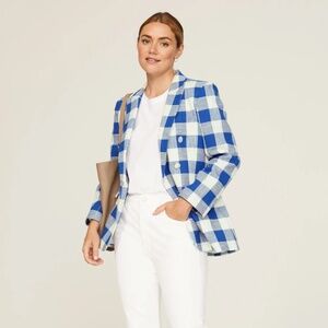 Veronica Beard Bexley Plaid Blazer Jacket Blue 10
